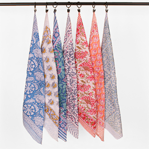 Cotton Square Scarf Floral Bandana Printed Handkerchief Skin-Friendly Casual Spring Summer <b>Accessory</b> For Unisex & Pets - Product Image 3