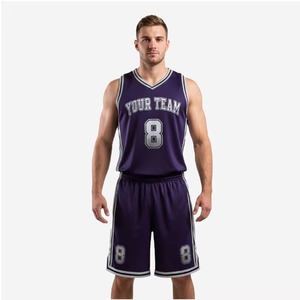Ensembles d'uniformes de basketball personnalisés, maillots et shorts d'équipe sublimés, respirants, à séchage rapide, tenue de sport pour entraînement en extérieur - Product Image 5