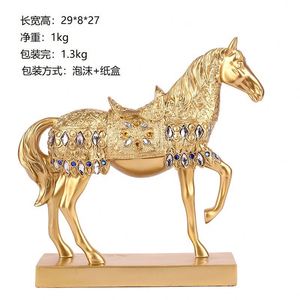 ของตกแต่งโต๊ะทำงานสไตล์จีนใหม่ งานฝีมือเรซิ่น สำหรับสำนักงาน ห้องนั่งเล่น ทางเข้าบ้าน ตู้ไวน์ ของตกแต่งรูปม้า - Product Image 2