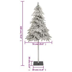 Árbol de Navidad Artificial Plegable de Polietileno Blanco de 70.9 Pulgadas - Product Image 6