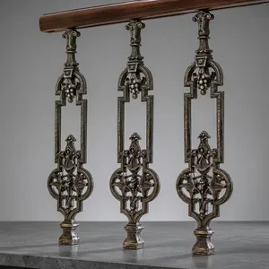 Premium Iron Brass Modern Handrail System Decorative <b>Metal</b> Stair Railing Spindles Villa Water Resistant Home Staircase - Product Image 4