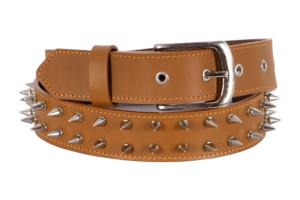 Ceinture personnalisée en cuir véritable gaufré croco cloutée à pointes, motif croco marron, boucle personnalisée, marque privée, OEM, vente en gros, luxe - Product Image 6