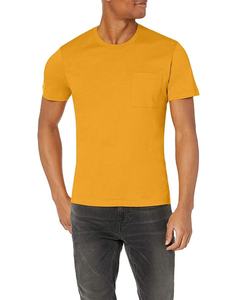 T-shirt personnalisé à col rond en coton tricoté épais 210 g/m² avec poche, séchage rapide, imprimé sérigraphié pour homme - Product Image 1
