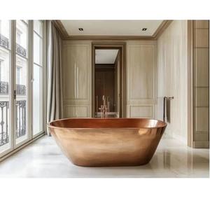 อ่างอาบน้ำทรงรีหรูหราทันสมัย ผลิตจากทองแดงคุณภาพสูง เป็นมิตรกับสิ่งแวดล้อม ขนาดสั่งทำได้ ราคาไม่แพง มีความต้องการสูง - Product Image 1
