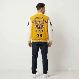 Luxury Varsity <b>Jacket</b> Custom Baseball Letterman Varsity <b>Jacket</b> <b>Men's</b> Embroidered Logo College Bomber <b>Jacket</b> OEM - Product Image 3