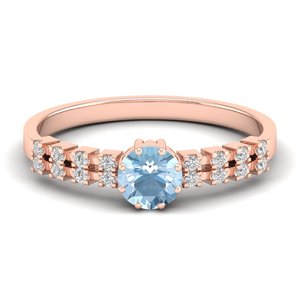 Bague REYES en argent sterling 925 avec pierre précieuse aigue-marine ronde taille brillant 0,5 carat, certifiée GRA, bijoux en moissanite – Prix de gros - Product Image 5