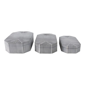 Designer Black And White Wooden Box Set Suitable For Jewelry Accessories <b>Memories</b> And <b>Gift</b> Storage Handcrafted From India - Product Image 2