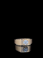 Bague pour homme en or jaune massif 14 carats avec diamant naturel 1,00 carat certifié IGI, couleur F-G, clarté SI, taille brillant, style classique, luxe