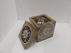 Quemador de incienso Bakhoor de madera con incrustaciones, Mabkhara árabe, quemador de Oud Bakhoor, decoración para el hogar con fragancia. - Product Image 5