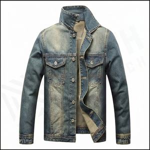 Chaqueta vaquera en blanco de algodón de alta calidad para hombre 2025 para hombre, cremallera completa personalizada, lona de estilo informal única para ropa de invierno - Product Image 2