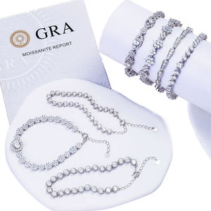 Pulseras de Diamantes Plateadas en Rodio de Lujo para Mujer, Corte Brillante Redondo, Diamantes Sintéticos Cultivados en Laboratorio, Joyería de Boda - Product Image 3