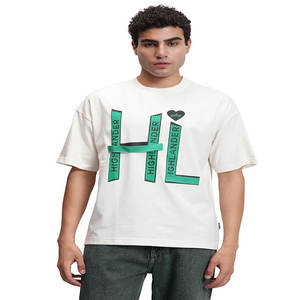 Camiseta de Verano 2026 al por Mayor, Diseño de Marca, Moderna, de Manga Corta, 100% Algodón, de Alta Calidad, Holgada, con Hombros Caídos, Estilo Vintage para Hombre - Product Image 1