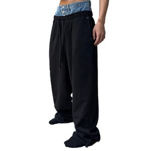 Pantalon en polaire tricoté en poly-coton avec logo personnalisé unisexe à la mode pantalon de jogging taille élastique pantalon de jogging blanc pantalon de survêtement - Product Image 1