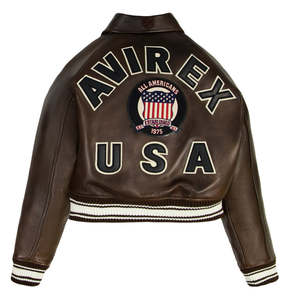 Veste en cuir pour femme Avirex, faible MOQ, meilleur prix, veste d'hiver, cuir véritable, coupe-vent, imperméable, toutes tailles disponibles - Product Image 2