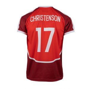 เสื้อวอลเลย์บอลพิมพ์ลายแบบซับลิเมชั่นสีดำพร้อมหมายเลขสีแดง 17 แขนสั้นสำหรับผู้ชาย ชุดกีฬาที่ทนทาน - Product Image 4