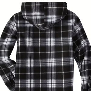 Autumn Winter Men Casual <b>Flannel</b> Plaid Coat Vintage Fleece Fitted Plaid Plus Size Fashion Oversized <b>Flannel</b> <b>Jacket</b> With Pocket - Product Image 2