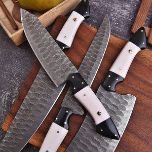 New Custom Handmade Damascus Steel Full Tang 5-Piece <b>Sharp</b> Kitchen <b>Knives</b> <b>Set</b> Ambidextrous Design VG10 Handle Modern Chef <b>Knife</b> - Product Image 4