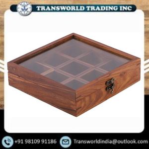 Natural Wood Handmade Spice Box Traditional Masala Dabba Handcrafted Kitchen <b>Storage</b> Container with Lid For Sale - Product Image 2