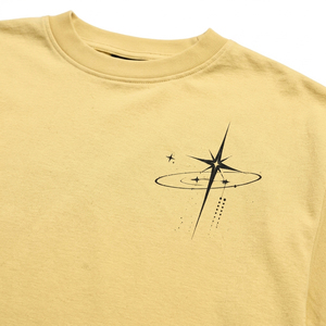 Camiseta Oversize Amarillo Claro con Estampado DTF, Algodón Premium, Estilo Urbano, Manga Corta, Casual, Nueva Moda para Hombre - Product Image 5