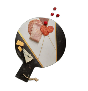 Marble Cutting Board Dishwasher Safe Rectangle <b>Shape</b> With Handle Chopping <b>Blocks</b> Leather Loop Hanging Cheese Knife - Product Image 6