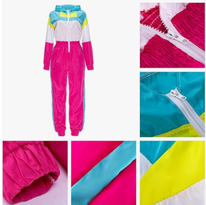 SPEZIA International Womens 2 Piece Color Block Tracksuit <b>Set</b> Full Sleeve Zipper Sporty Loose Fit All Seasons Wear - Product Image 2