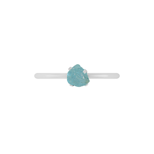 Anillo Minimalista de Plata 925 con Piedra Azul Natural, Engaste de Bisel y Garra, Unisex, para Uso Diario - Product Image 4