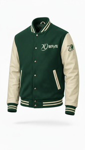 Vintage High School Winter Hooded Varsity <b>Jacket</b> with Front Logo Cotton Fleece Unisex Streetwear - Product Image 6