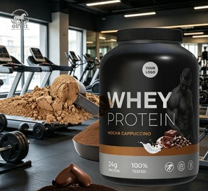 Direct Factory Coffee Flavor Whey <b>Protein</b> Powder Supplement Shakes for Daily Fitness and Muscle Gain Packaged in <b>Bottles</b> - Product Image 1