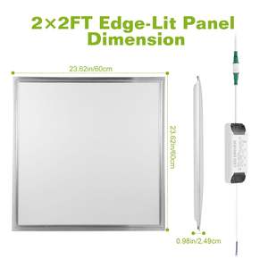 2 x 2FT pannello luce LED 48W illuminazione a soffitto con bordi Lit 150W Troffer equivalente incasso 5800lm temperatura colore 7000K - Product Image 3