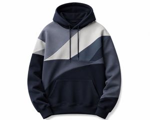 เสื้อฮู้ดผู้ชาย ผ้าฝ้าย 100% แต่งสีตัดต่อแบบแพทช์เวิร์ค ผ้าฟลีซ สวมใส่สบายๆ สำหรับฤดูใบไม้ร่วง ทรงปกติ มีกระเป๋า ผ้าถัก ระบายอากาศได้ดี - Product Image 3