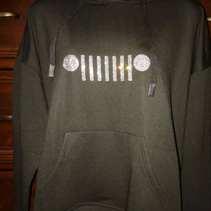 Sudadera con capucha personalizada con pedrería, negra, lisa, de 500 g/m², oversize, de corte holgado, 100% algodón, con cristales de marca - Product Image 2