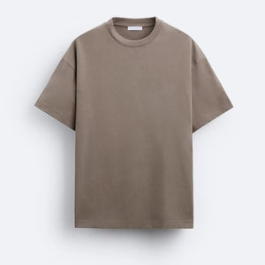 เสื้อยืดคอกลมทรงโอเวอร์ไซส์ ผ้าคอตตอนถักเนื้อหนา คุณภาพสูง สั่งทำโลโก้ได้ 100% ผ้าคอตตอน ทรงปกติ สำหรับผู้ชาย - Product Image 6