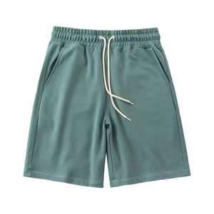 Shorts d'été décontractés pour hommes adultes, 100 % coton, délavés à l'acide, respirants, avec cordon de serrage et taille mi-haute, personnalisables avec logo - Product Image 3