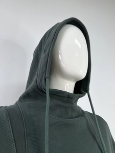 Sudadera con capucha de cuello alto, holgada y cómoda, estilo hip-hop, de forro polar, oversize, de gran gramaje - Product Image 2