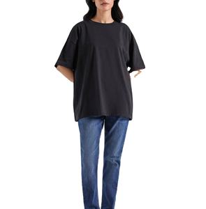 Camiseta con hombros caídos para mujer, la más vendida, ropa deportiva informal holgada con mangas cortas estampadas para el verano, novedad - Product Image 1