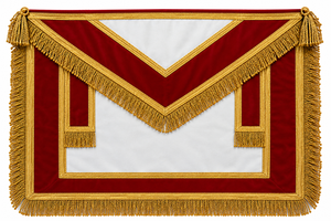 Premium Masonic Royal Arch Apron White Embroidered Water Resistant Ceremonial Regalia Red Border Adjustable Waist <b>Belt</b> Square - Product Image 6