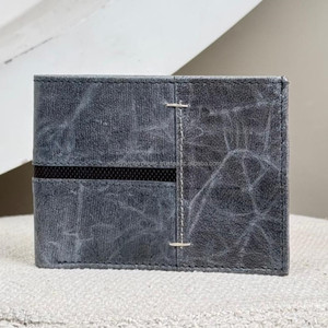 กระเป๋าสตางค์หนังวัวแบบสั้นสำหรับผู้ชายกระเป๋าสตางค์แบบพับสองพับแบบสั้นลายหนังวัวแฟชั่นแบบลำลองคุณภาพสูง - Product Image 5