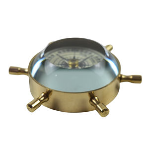 Boussole en laiton pur avec finition nickelée argentée, boussole de poche vintage lumineuse pour le camping, la randonnée, outil rétro à clapet pour l'extérieur - Product Image 6