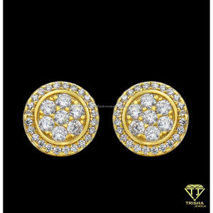Elegantes Pendientes de Diamantes Moissanite en Racimo Redondo, Plata de Ley 925, Joyería Brillante de Primera Calidad para Mujer - Product Image 4