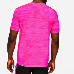 เสื้อยืดกีฬาผู้ชาย PUFFIN SPORTS ลายทาง แห้งเร็ว ทรงสปอร์ต แขนสั้น คอกลม ทรงปกติ ผ้าถักโพลีเอสเตอร์ พร้อมโลโก้สั่งทำด้านหน้า - Product Image 2