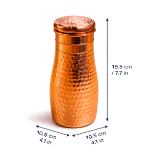 Copper Finish Double Wall Stainless Steel Bedroom Water Jar | <b>Storage</b> Jar with Lid for <b>Bedside</b> Use in Home Kitchen & Office - Product Image 2