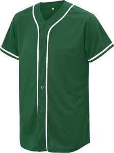 T-shirt de baseball à col en V imprimé respirant 100% polyester 180 grammes, personnalisable, manches courtes, broderie de logo d'équipe personnalisée - Product Image 5