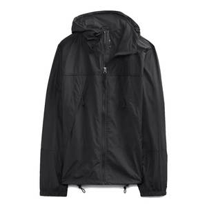 Men Hooded <b>Windbreaker</b> Jacket Lightweight Polyester Casual Spring Wear Zipper Closure Solid <b>Black</b> - Product Image 4