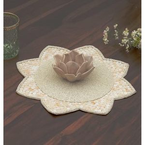 Handcrafted Luxury Round Beaded Placemats for <b>Dining</b> <b>Table</b> Wedding Christmas Party Decor - Product Image 4