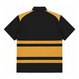 Camiseta personalizada de la Coalición Nacional de 100 Mujeres Negras con logotipo bordado en la parte delantera, con rayas negras y doradas, para ropa femenina griega. - Product Image 3