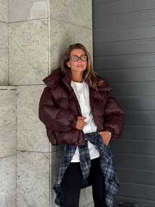 Gilet matelassé en peau de mouton pour femme, veste sans manches en jean avec col à capuche, fermeture éclair, couleur unie - Product Image 5