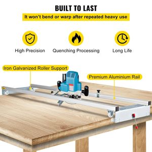 Carrello Portatile per Fresatrice per Lavorazione del Legno, Larghezza 60 Pollici/152,4 cm, Facile Regolazione con Guida per Pannelli e Funzione di Bloccaggio - Product Image 4