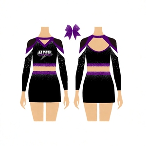 Tenue de cheerleading tendance pour ligue scolaire, vêtements d'entraînement, costume imprimé avec logo personnalisé, style 100% polyester, impression numérique - Product Image 4