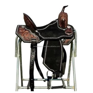 Selle en cuir véritable Siège pour cheval Selle de cheval confortable Selle de randonnée Western Pleasure pour une conduite confortable - Product Image 6