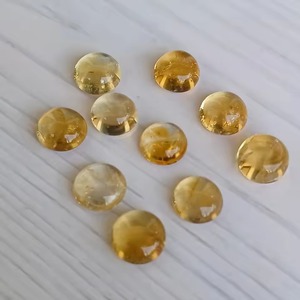 Citrino Natural Grado AAA, Cabujón, Piedra Preciosa Suelta, Dorada, Varias Formas (Redonda, Ovalada, Pera, Cuadrada) - 9mm, Suministro al por Mayor para Joyería - Product Image 1